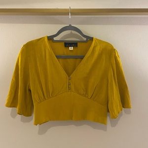 Francesca’s Mustard Yellow Crop Top